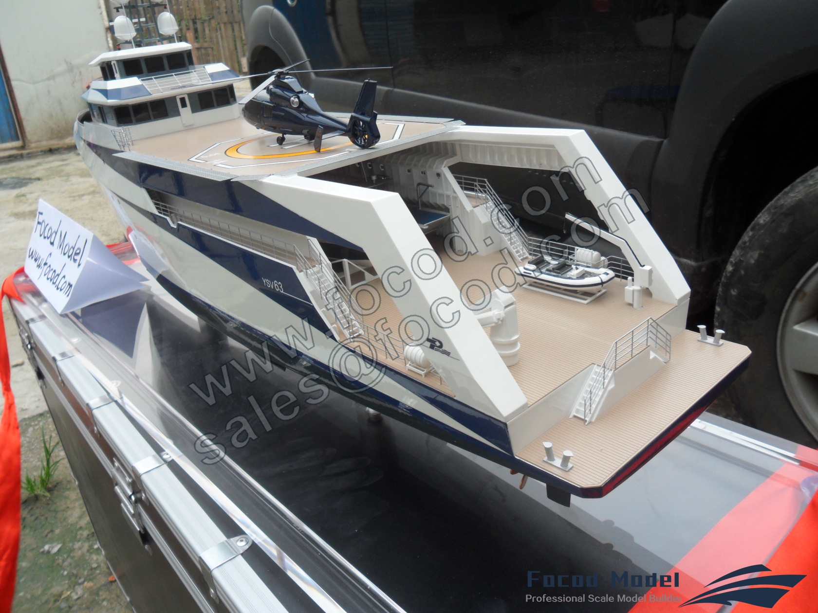 custom made model of 63m cargo yacht